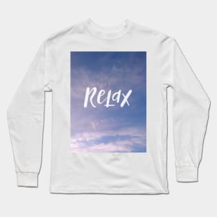 Relax - relaxing blue sky print Long Sleeve T-Shirt